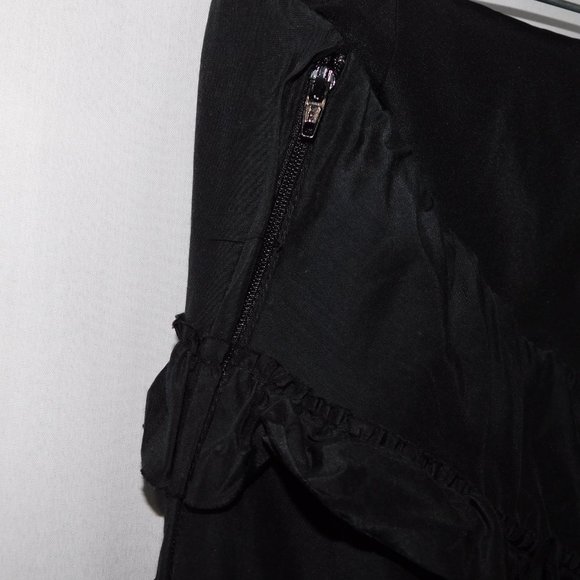 GAP Womens 4 Strapless Ruffle Black Silk Blend Cocktail Dress - Picture 9 of 10